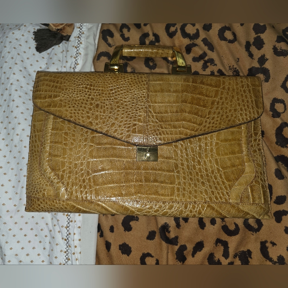 Vintage Amelia Berko Golden Italian Leather Handbag